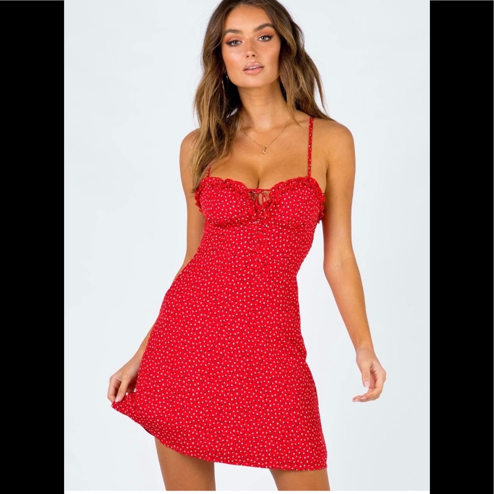 Princess Polly Love Birds Mini Dress Red size 10
